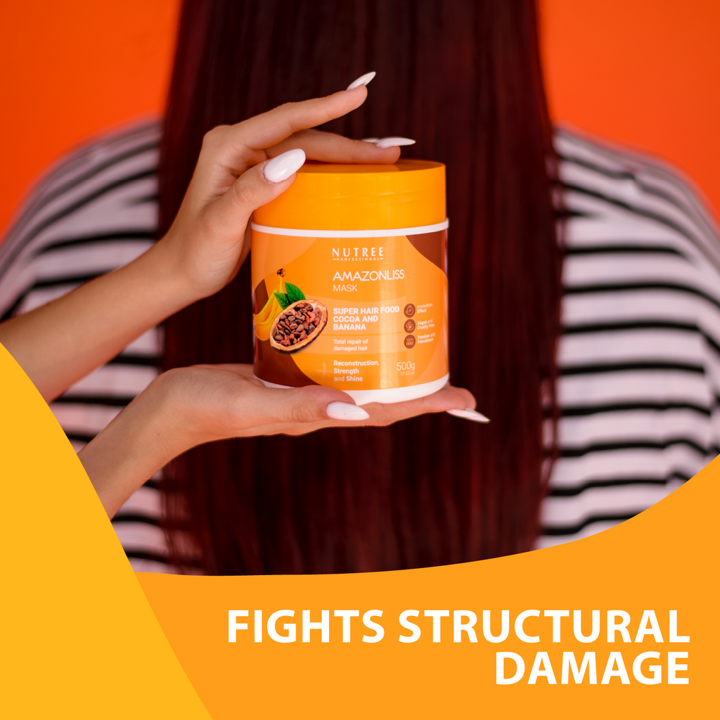 Super Hair Food Mask - Deep Conditioning Cocoa and Banana 17.63 Oz - Nutree Cosmetics 