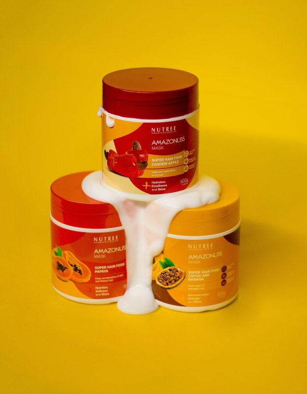 Super Hair Food Mask - Deep Conditioning Cocoa and Banana 17.63 Oz - Nutree Cosmetics