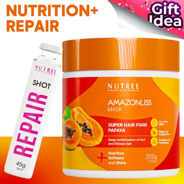 Super Hair Food Mask Papaya + Repair Shot - Nutree Cosmetics